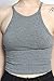 TheMogan Junior's Spaghetti Strap Microfiber Seamless Deep V-Neck Crop Cami Tank Top