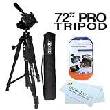 Pro 72 Super Strong Tripod With Deluxe Soft Carrying Case For Panasonic Lumix DMC-TS3, DMC-TS2, FX75, FX700, TS10, FH20, FH1, FH3, F3, F2, DMC-ZS7, ZS5, FP3, FP1, LX5, FZ-100, FZ40, FZ35, LX3, L10, GH2, G10, GF1C, GH1, G1 DMC-ZS10 DMC-ZS8 DMC-GF3 DMC-3D1