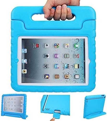 iPad air 2 cases, ANZOL lightweight shockproof cover case with handle stand for kids for Apple iPad air 2(Blue)