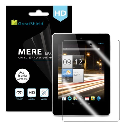 GreatShield Ultra Smooth Clear Screen Protector Film for Acer Iconia A1-810 - LIFETIME WARRANTY (3 Pack)