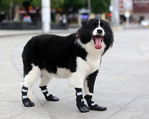 Rocpet All Weather Neoprene Paw Protector Dog Boots with Reflective Velcro Straps in 5 Sizes! (XXL)