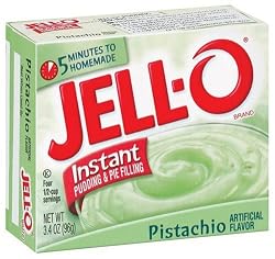 Jell-O Instant Pudding & Pie Filling, Pistachio, 3.4-Ounce Boxes (Pack of 24)