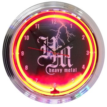 Heavy Metal Neon Clock