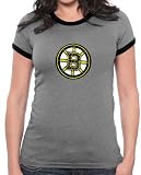 Boston Bruins Swarovski Crystals Women's Ringer T-Shirt