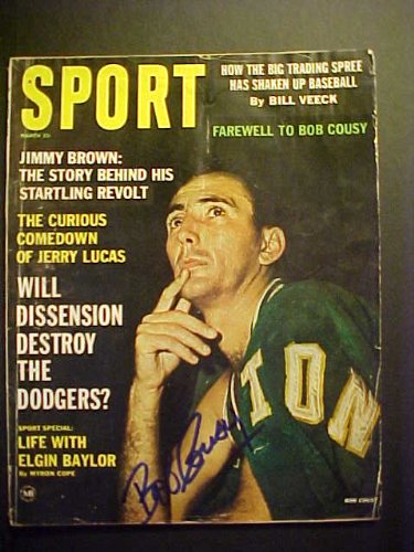 Bob Cousy Boston Celtics Autographed March 1963 Sport Magazine