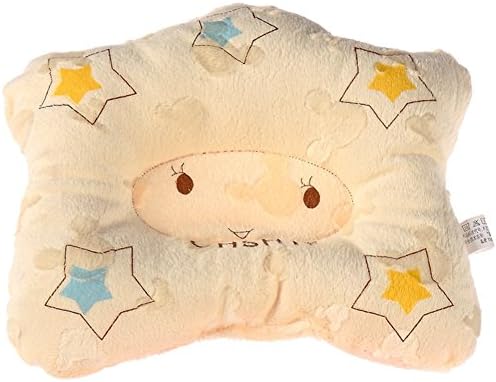 Fund Cotton Baby Protective Pillow Infant Sleeping Pillow to Prevent Flat Head Star (Yellow)