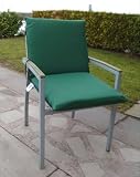 Zippy Waterproof Low Back Arm Chair Cushion - Garden Furniture - Plain Green