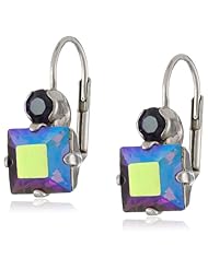Sorrelli "Northern Lights" Square Cut Crystal Silver-Tone French Wire Earrings