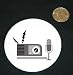 3 button / pin printed with radio