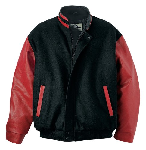 Mens Melton Leather Jacket Stand Collar