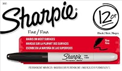 Sharpie Fine Point Permanent Markers, 12 Black Markers(30001)