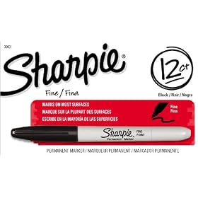 Sharpie Fine Point Permanent Markers, 12 Black Markers(30001)