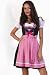 Stockerpoint Minidirndl 3tlg. Sky pink karo 50 cm Wiesn Dirndl, Gr. 32