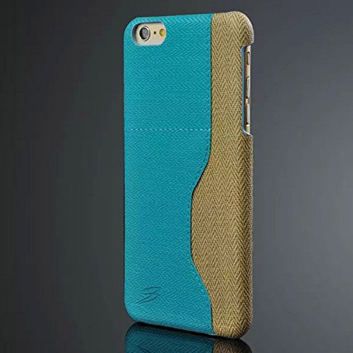 Fashion Unisex Pu Leather Iphone6 6s Plus Protector Shell Case Cover with Back Credit Card Holder (Blue)