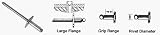 CRL 1/8 Diameter to 3/16-1/4 Grip Range Large Flange Stainless Steel Mandrel and Rivet - 10000