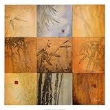 Bamboo Nine Patch MUSEUM WRAP CANVAS Print With Added Heavy BRUSHSTROKES Don Li-Leger 39x39