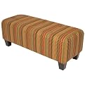 Diamond Stripe 6-Button Tufted Bench - Beige