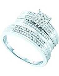 0.25CTW DIAMOND MICRO PAVE TRIO SET