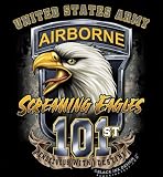 80425 BLACK INK US ARMY 101ST SCREAMING EAGLE T-SHIRT