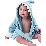 Baby Aspen "Let the Fin Begin" Blue Terry Shark Robe, Blue, 0-9 months