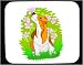 Mouse Pad with bush, basset, hound, flowers, dog