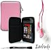 Pink Durable Hard Nylon Protective Portfolio Slim Cover Case with Mesh Pocket For ViewSonic ViewPad e70 Ice Cream Sandwich 7-Inch Tablet + Includes a Crystal Clear High Quality HD Noise Filter Ear buds Earphones Headphones 3.5mm Jack