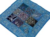 Blue Floor Tapestry Pillow Cover Bedding Indian Decor Decorative Stylish Cushion