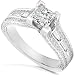1-1/3ctw Princess Cut Diamond Ring in 14k White Gold (HI/SI)