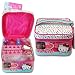 Hello Kitty Sanrio 8 Piece Lip Gloss Manicure & Polish Set in Cosmetic Bag - Includes 50 Piece Nail Gem Stick Ons, 3 Nail Polishes, 1 Nail File, 1 Lip Gloss, 1 Lip Gloss Pod & 2 Pieces of Toe Separaters