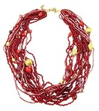 Necklace - N307 - 16-Strand Beaded ~ Red