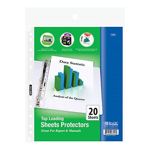 B BAZIC PRODUCTS BAZIC Top Loading Sheet Protectors (20/Pack), Clear