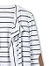 Persun Women White Stripes Long Sleeve PU Elbow Water Fall Cardigan Jacket