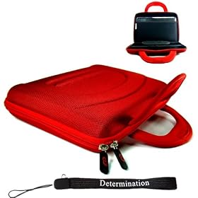 Coby Electronics TF-DVD7006 7-Inch Widescreen TFT Portable DVD Player Kroo 11273 Cube Case (RED) + Includes a Determination Hand Strap