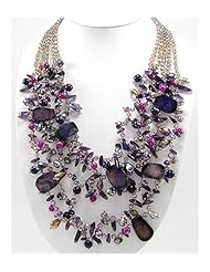 Purple Agate Necklace In 92.5 Sterling Silver