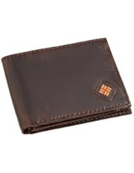 Apparel: Columbia Mens Leather Slim Traveler  Bifold Wallet, Brown, One Size - Randa Accessories