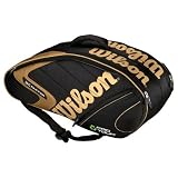 Wilson ECO Pro Tour Six Pack Tennis Racquet Bag - Black/Gold