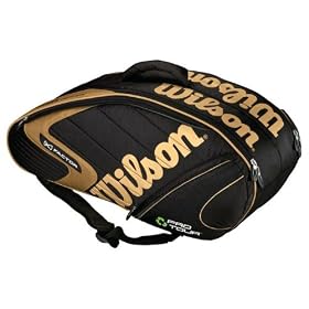 Wilson ECO Pro Tour Six Pack Tennis Racquet Bag - Black/Gold