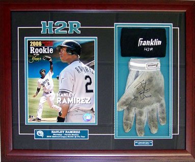 Hanley Ramirez Autographed / Signed Game Used Batting Glove w/ 8x10 Photo & Sweat Band