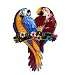Pair of Metal Parrots Hand Painted in Haiti