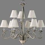 Quorum 6186-9-65 Traditional Satin Nickel Chandelier