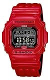 Casio GLS-5600L-4ER G-Shock Gents Watch Quartz Digital Alarm Light Black Dial Red Leather Strap