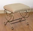 Traditional Style MicroFiber Small Metal Bench