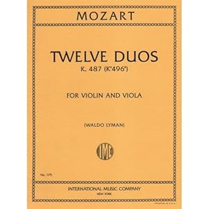 Mozart, W.A. - 12 Duets, K. 487 - Violin and Viola - edited by Waldo Lyman - International Music Co.