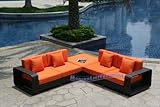 Modern Furniture All-Weather Collection: Pumpkin Mini Sectional Sofa