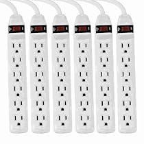 Globe Home Six-Outlet Surge Protector, 6-pack #6660601
