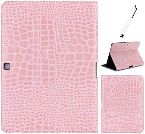 Eagwell® Crocodile Stand PU Leather Magnetic Smart Cover Case For Samsung Galaxy Tab 4 10.1 SM-T530NU T530 T531 T535(Pink)
