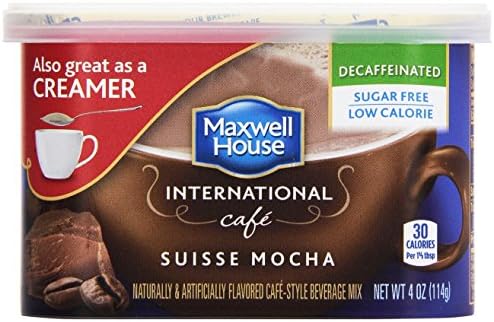 General Foods International Coffee Sugar Free Naturally Decaffeinated Suisse Mocha Coffee Drink Mix, 4 oz