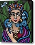 Frida's Monkeys Canvas Print / Canvas Art - Artist Victoria De Almeida