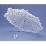 Darice 35058-1 Lace Embroidered Parasol, 32-Inch, White