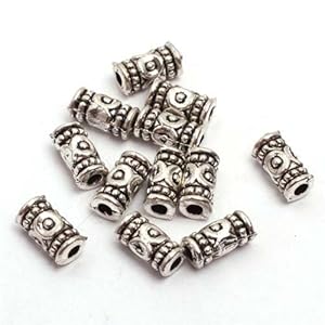 findings tibetan gem antique inside silver bali spacer beads tube making jewelry diy